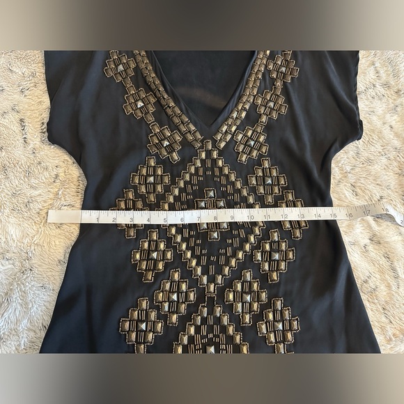 Hale Bob Black Dress with Gold Accents - Picture 6 of 10